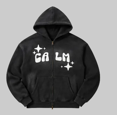 Black Sunfade Zip-Up Hoodie
