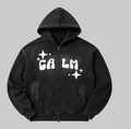 Black Sunfade Zip-Up Hoodie