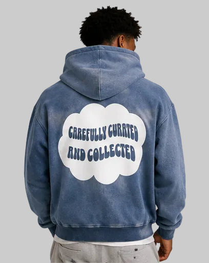 Haze Blue Sunfade Zip-Up Hoodie