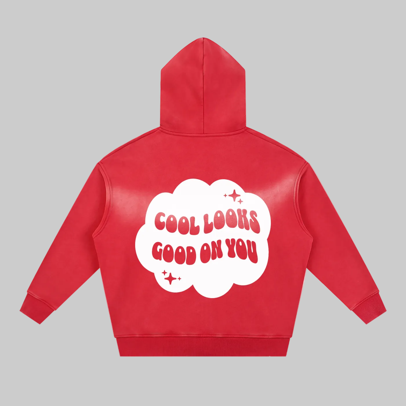 Red Sunfade Zip-Up Hoodie