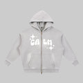 Light Gray Sunfade Zip-Up Hoodie
